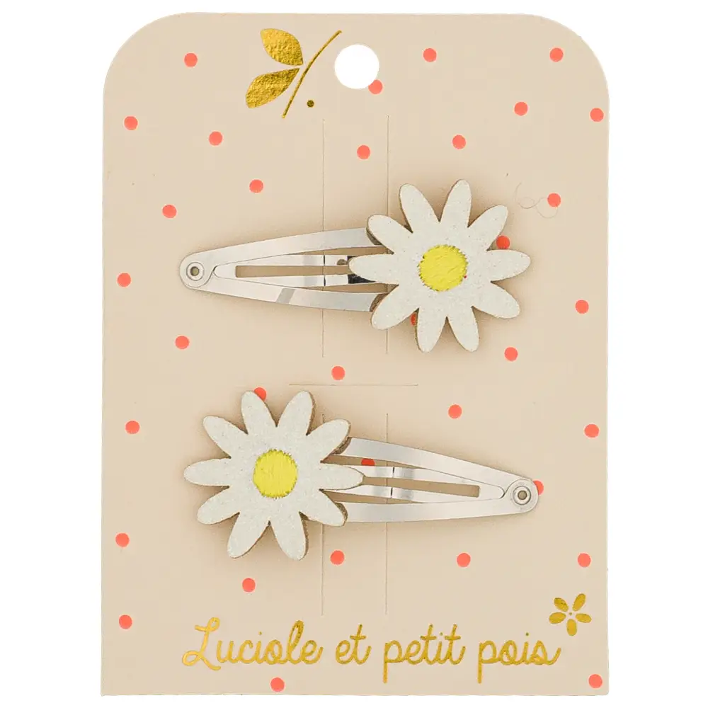Duo Barrettes Marguerites - Luciole et petit pois