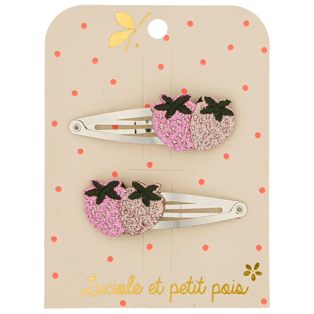 Duo Barrettes Fraises - Luciole et Petit Pois