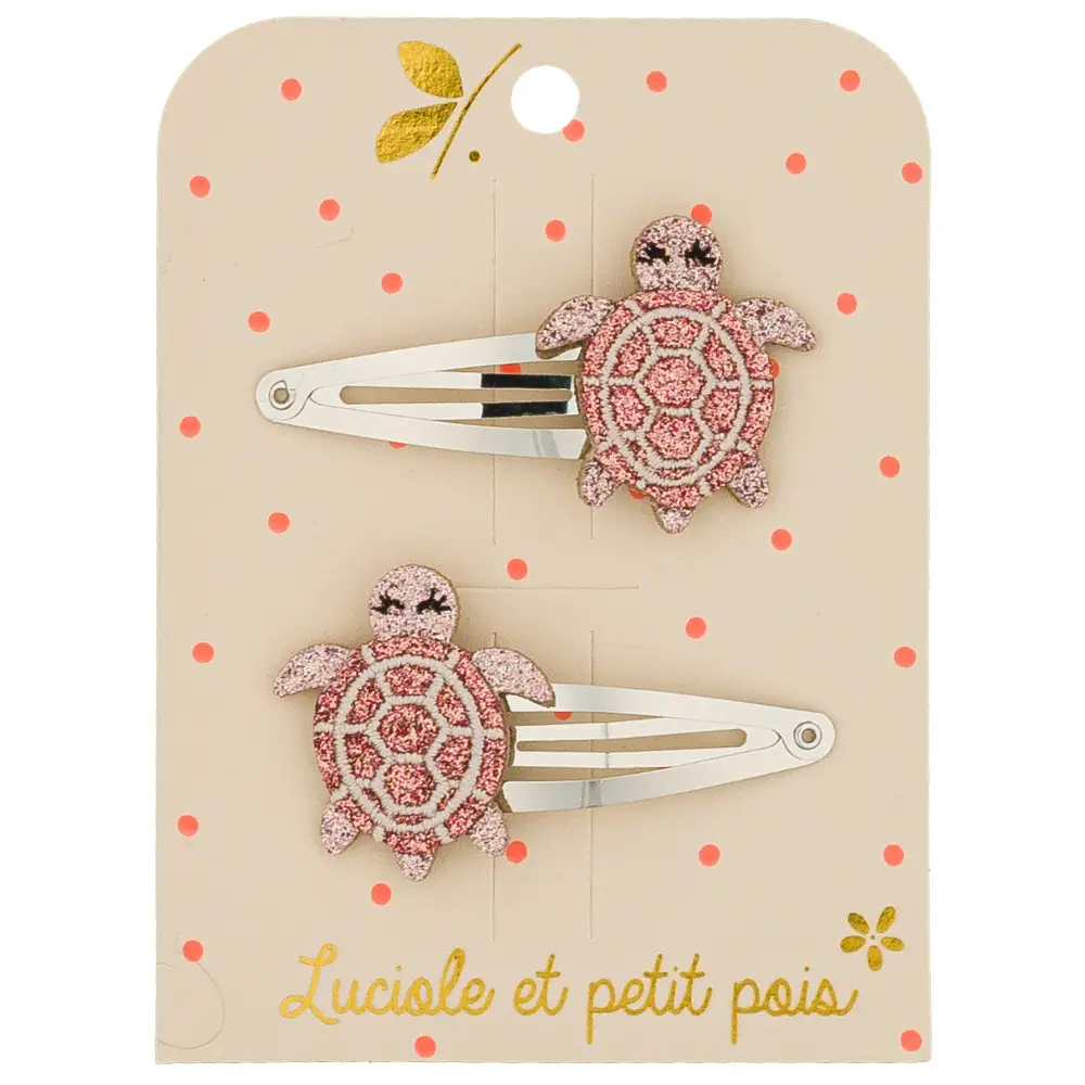 Duo Barrettes Tortue - Luciole et petit pois