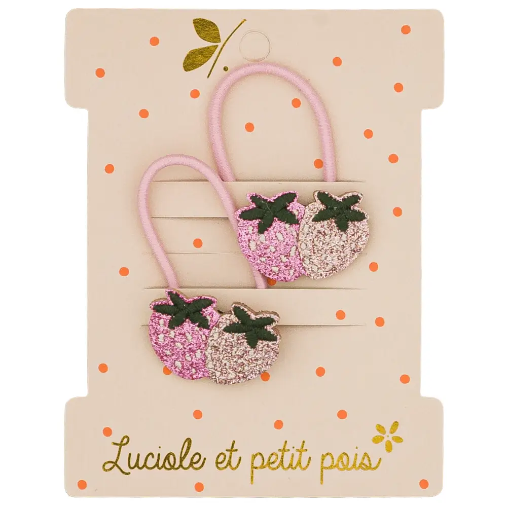 Elastique Cheveux - Fraises - Luciole et Petit pois