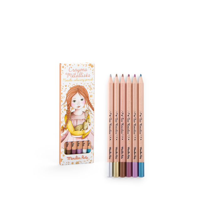 6 crayons métallisés - Moulin Roty