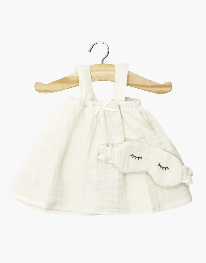 Chemise de nuit et son masque dodo - Gaze de coton écru - Pour Poupée - Minikane