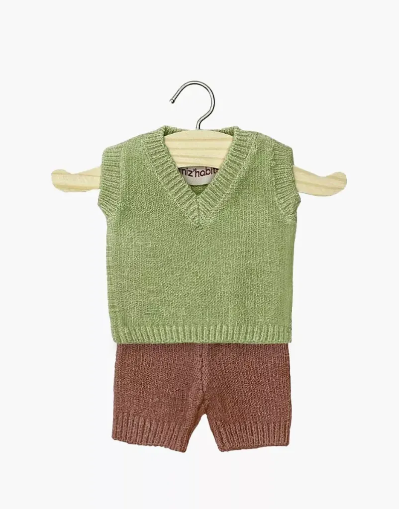 Ensemble Tricot - Vert et Caramel - Minikane