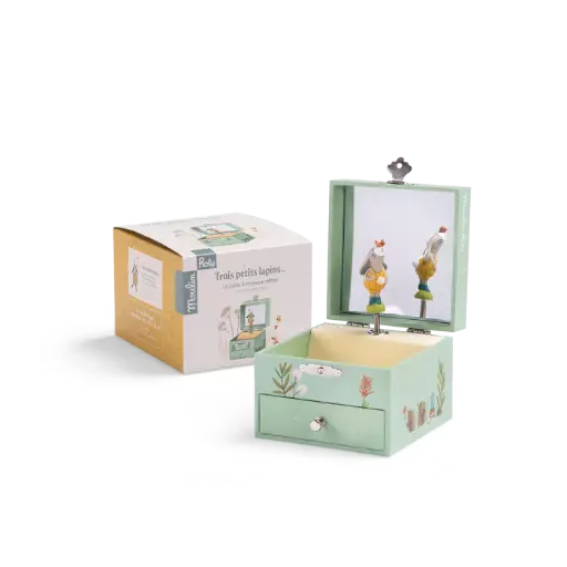 [678106] Moulin Roty - Boîte à musique - Coffret 3 petits lapins